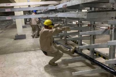 110kV雁棲變電站電纜夾層電纜敷設(shè)工作