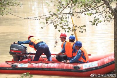 國網(wǎng)臨沭縣供電公司對故障線路進(jìn)行搶修，及時消除線路故障
