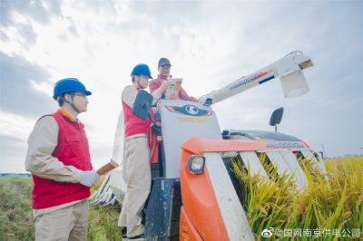 來到南京溧水和鳳鎮(zhèn)吳家橋村稻田間為農(nóng)戶檢查用電線路